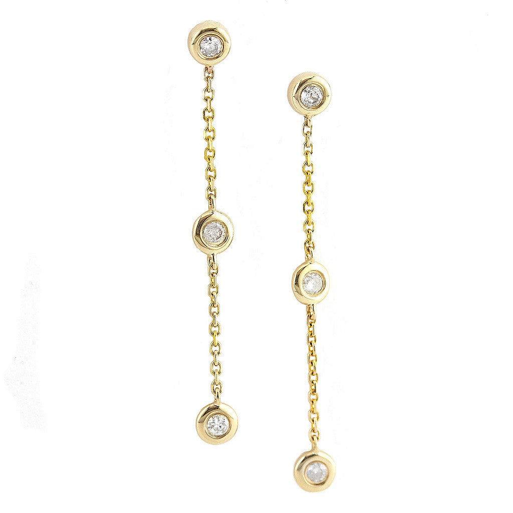 By the yard Round Bezel Diamond Earring