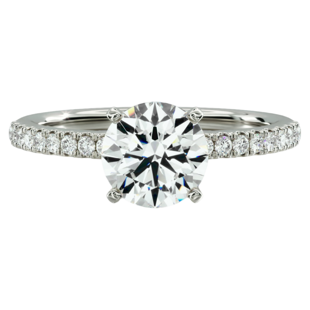 14K White gold Lab grow Diamond 2.50 ct Ring