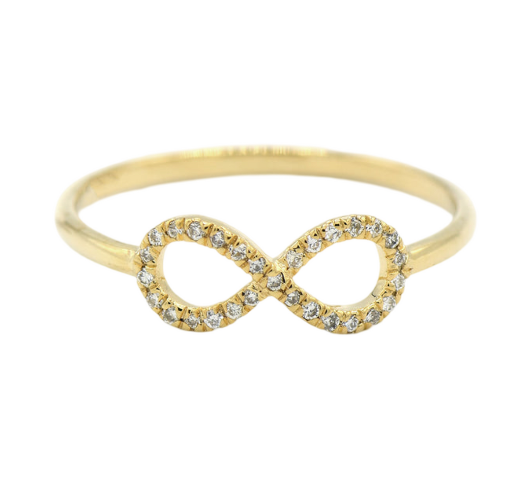 14K Infinity 0.11 ct diamond ring