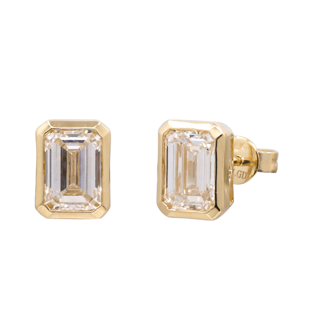 14K Yellow Gold Lab Grow Diamond Studs 2.10ct Earrings