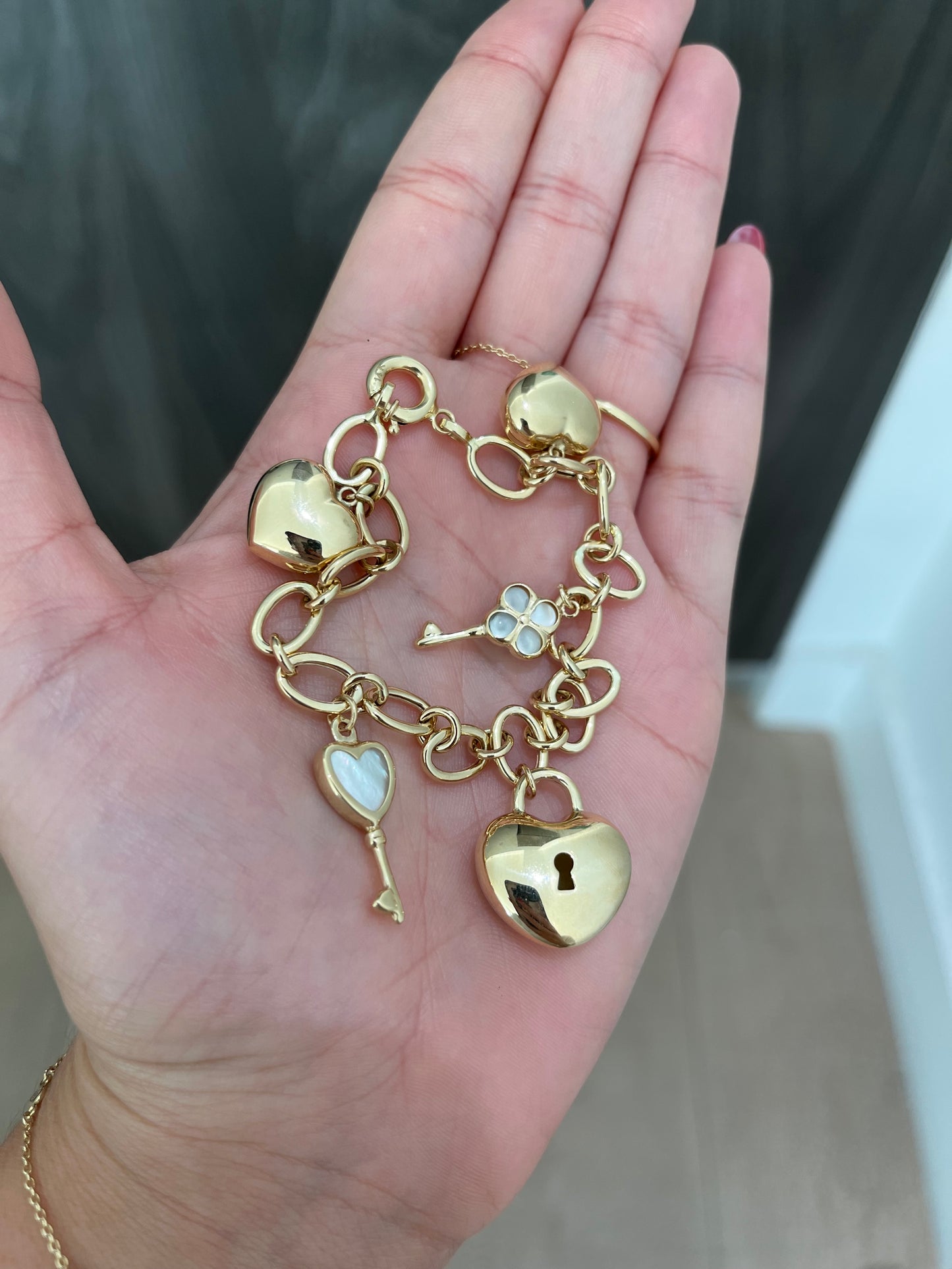 Corazones Bracelet + Flor Perla