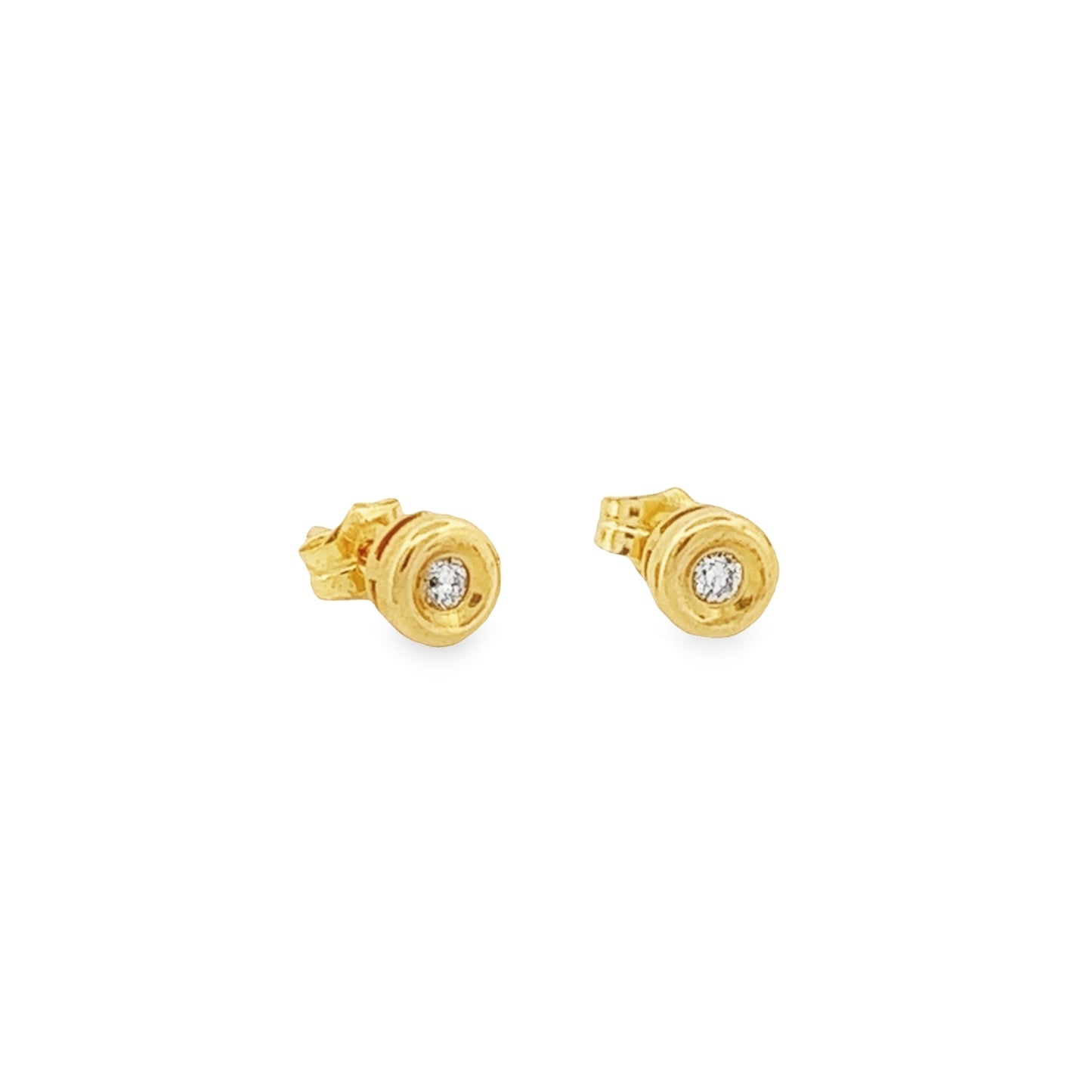 18k Bezel + Diamond Earrings