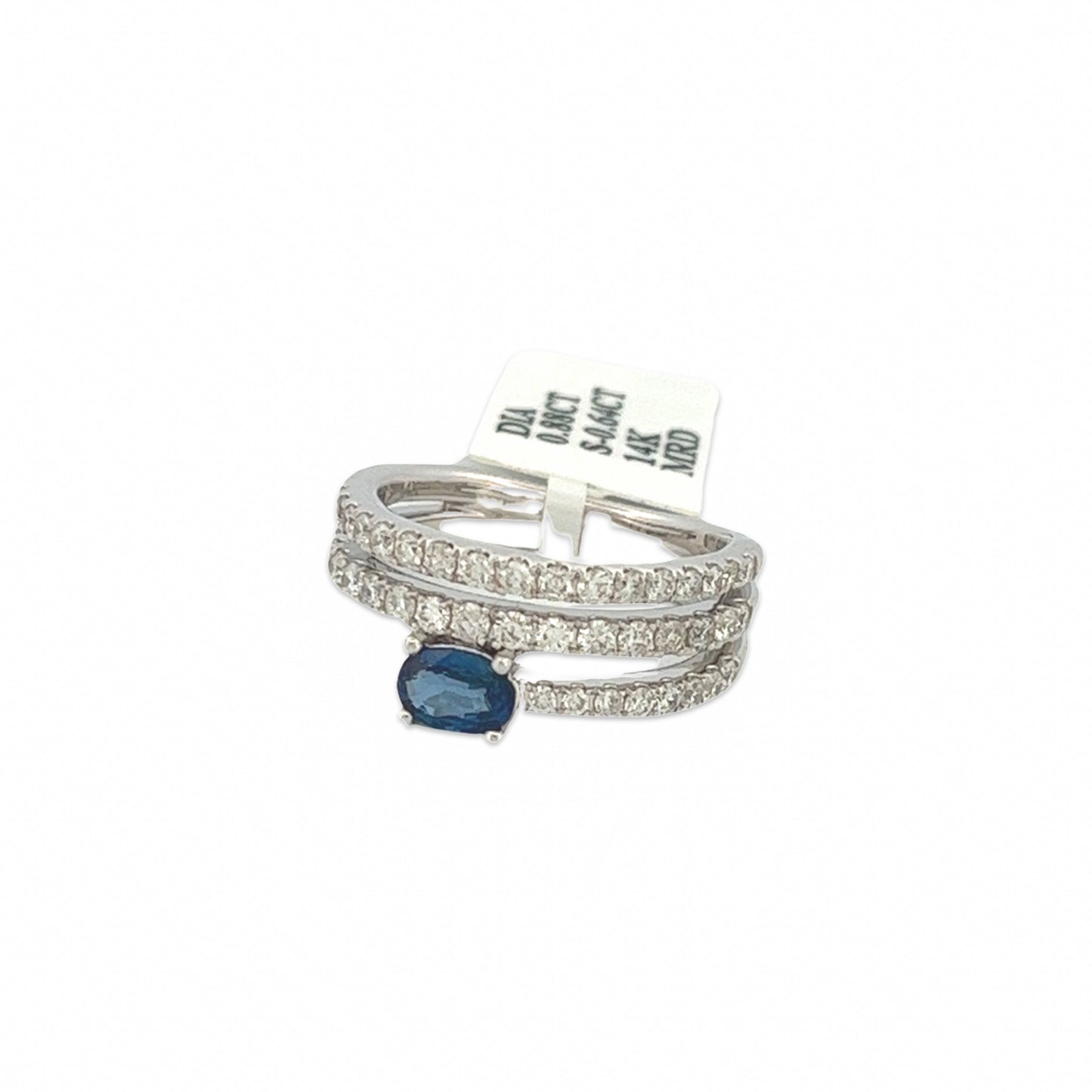 0.88 CT Diamond + 0.64 Sapphire Ring