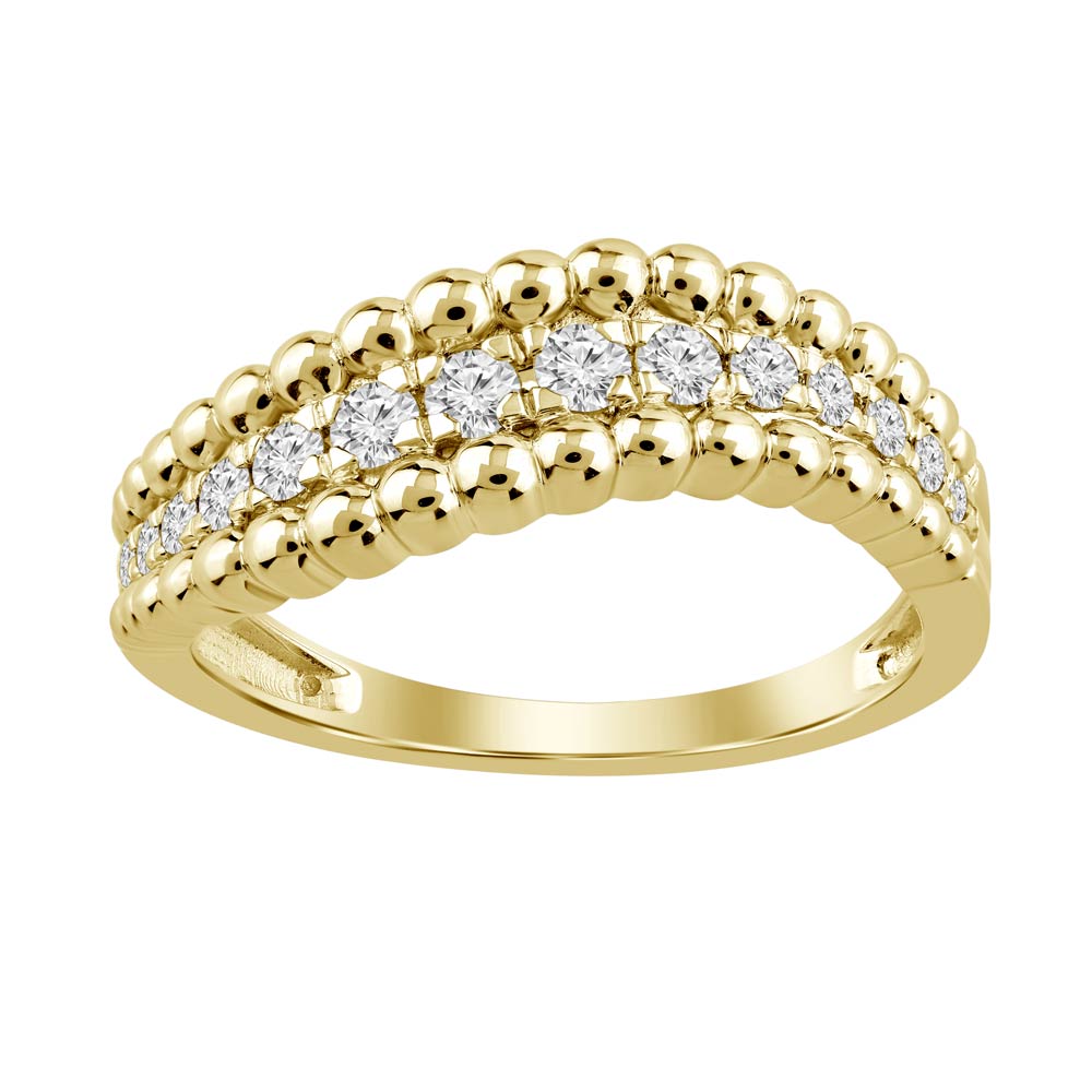 18K Yellow Gold Diamond Curve Ring