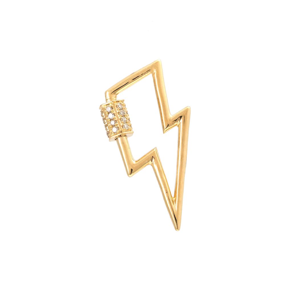 14k Lighting Bolt Pendant With Screw Openning