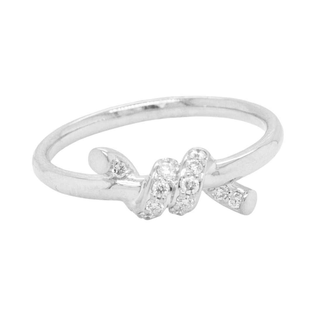 14K White Gold Knots 0.15 ct Diamond Ring