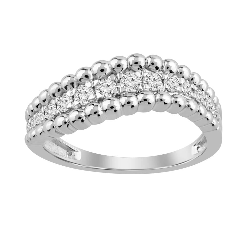 18K White Gold Diamond Curve Ring