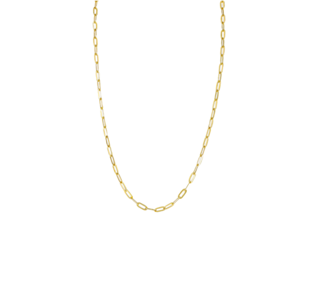 14KT 2.5 MM YELLOW GOLD PAPER CLIP NECKLACE