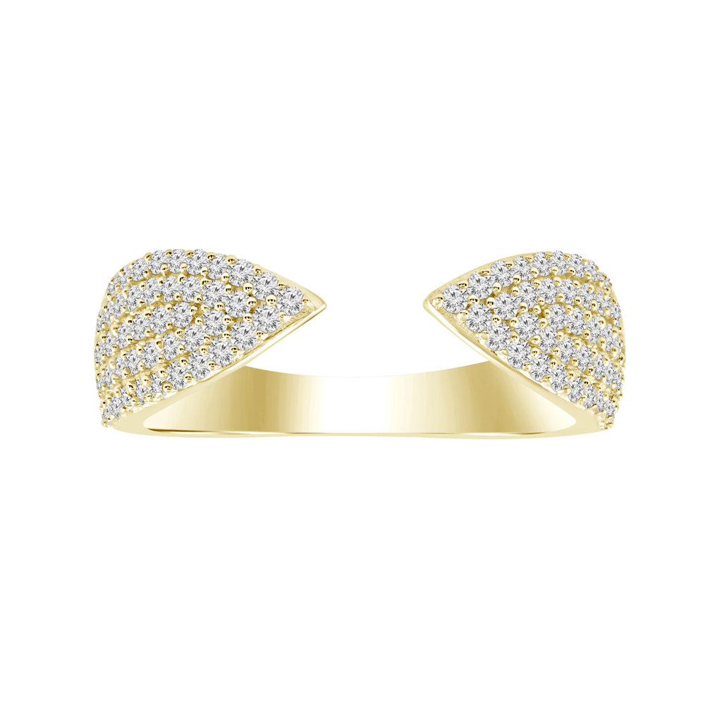 18K Yellow Gold Diamond Open Ring