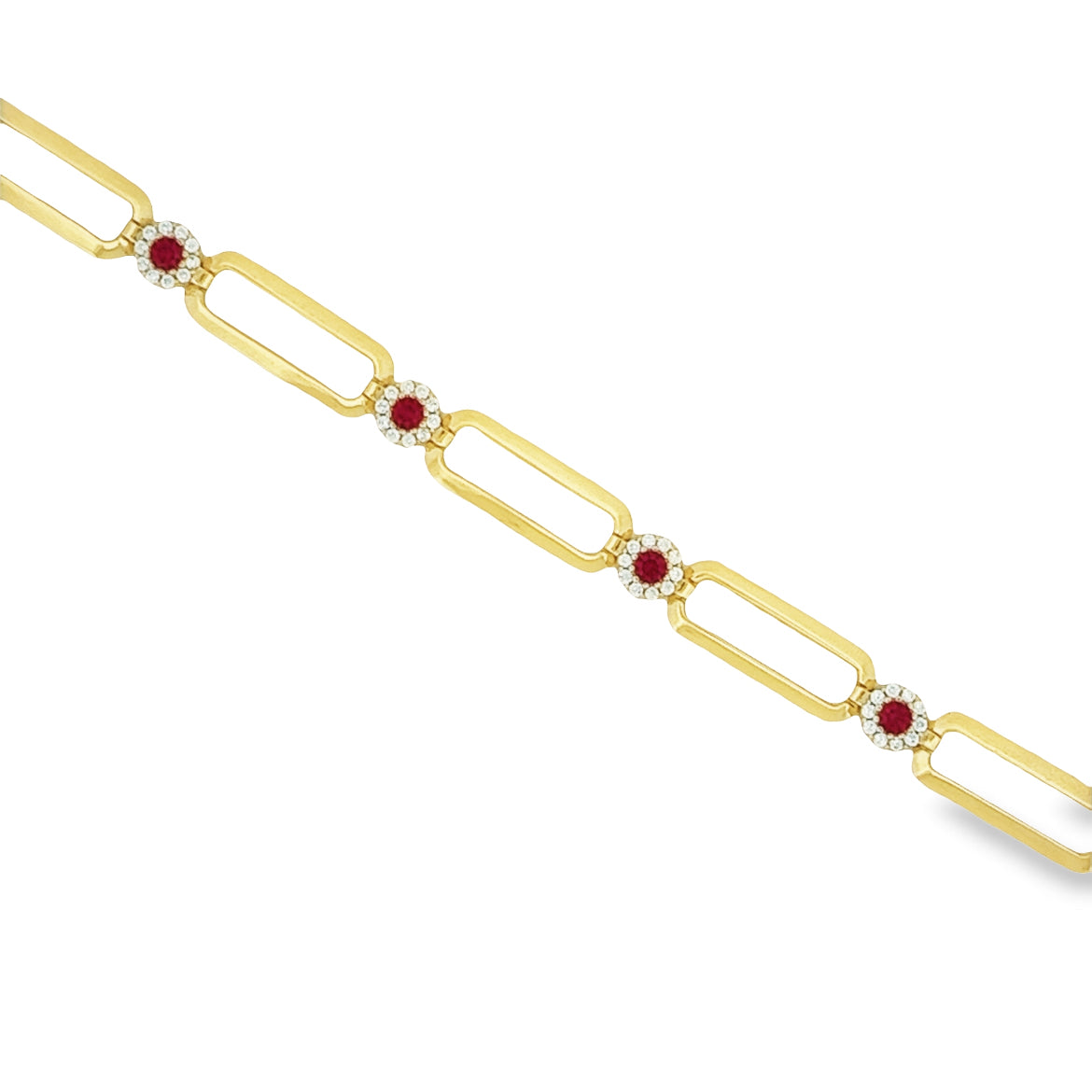 Square + Red Stone Bracelet
