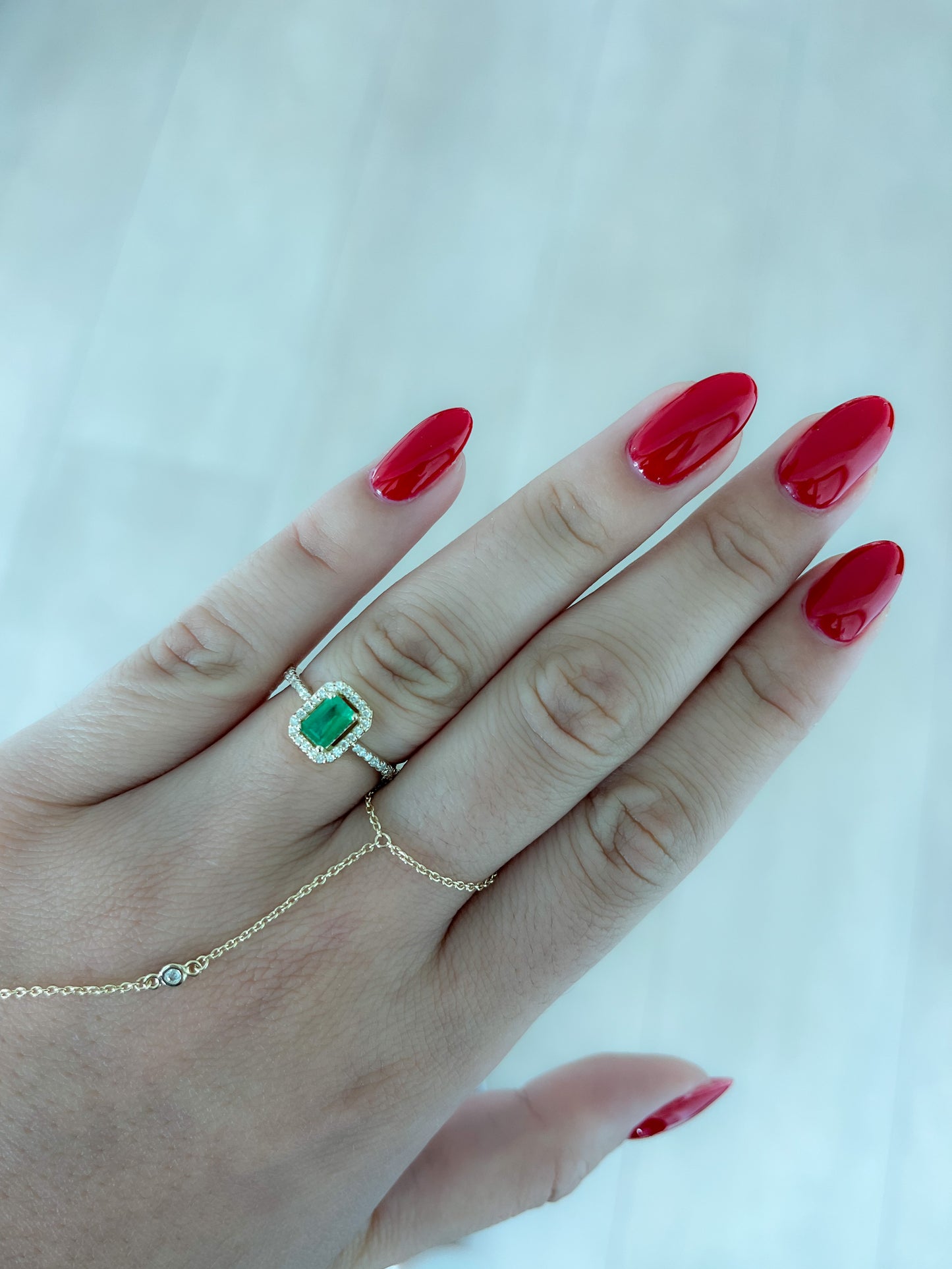 Esmeralda 0.52 CT Diamond 0.31 CT RING