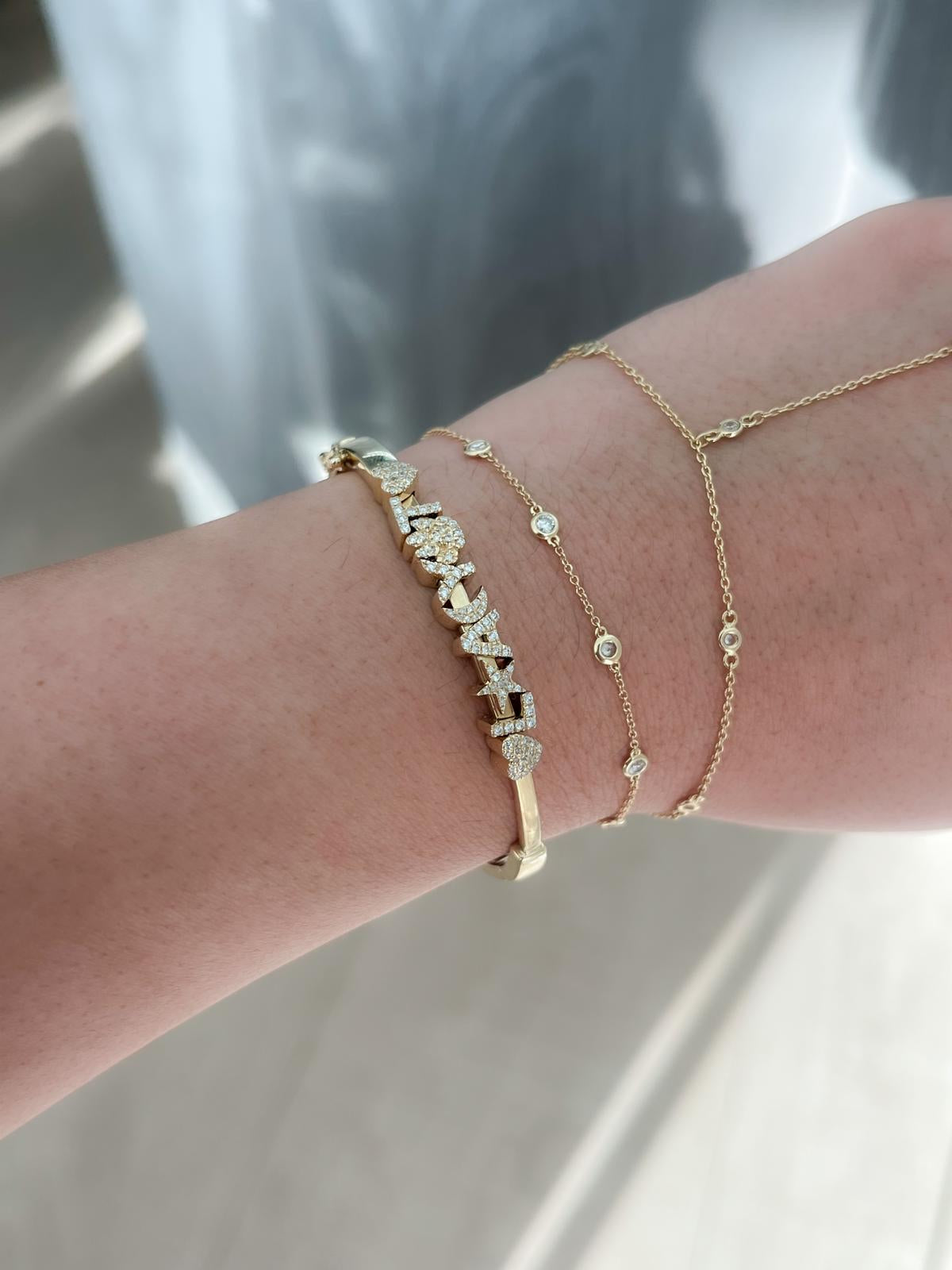 LJ Custom Diamond Charm Bangle