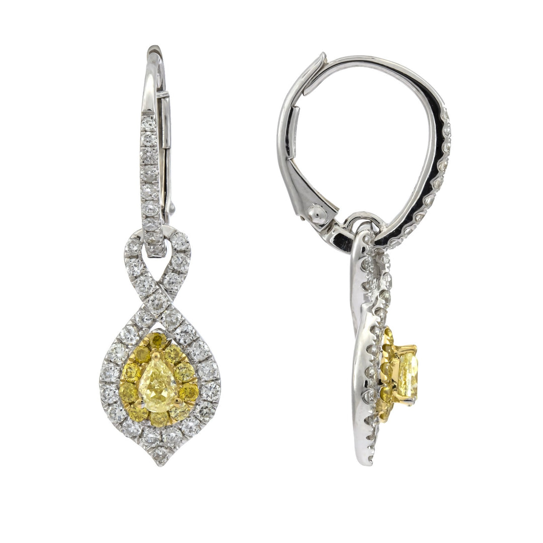 18K TT YELLOW DIAMOND EARRING