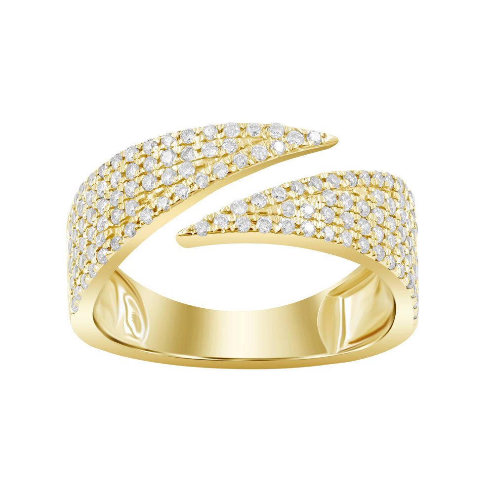 18K Yellow Gold Diamond Open Ring