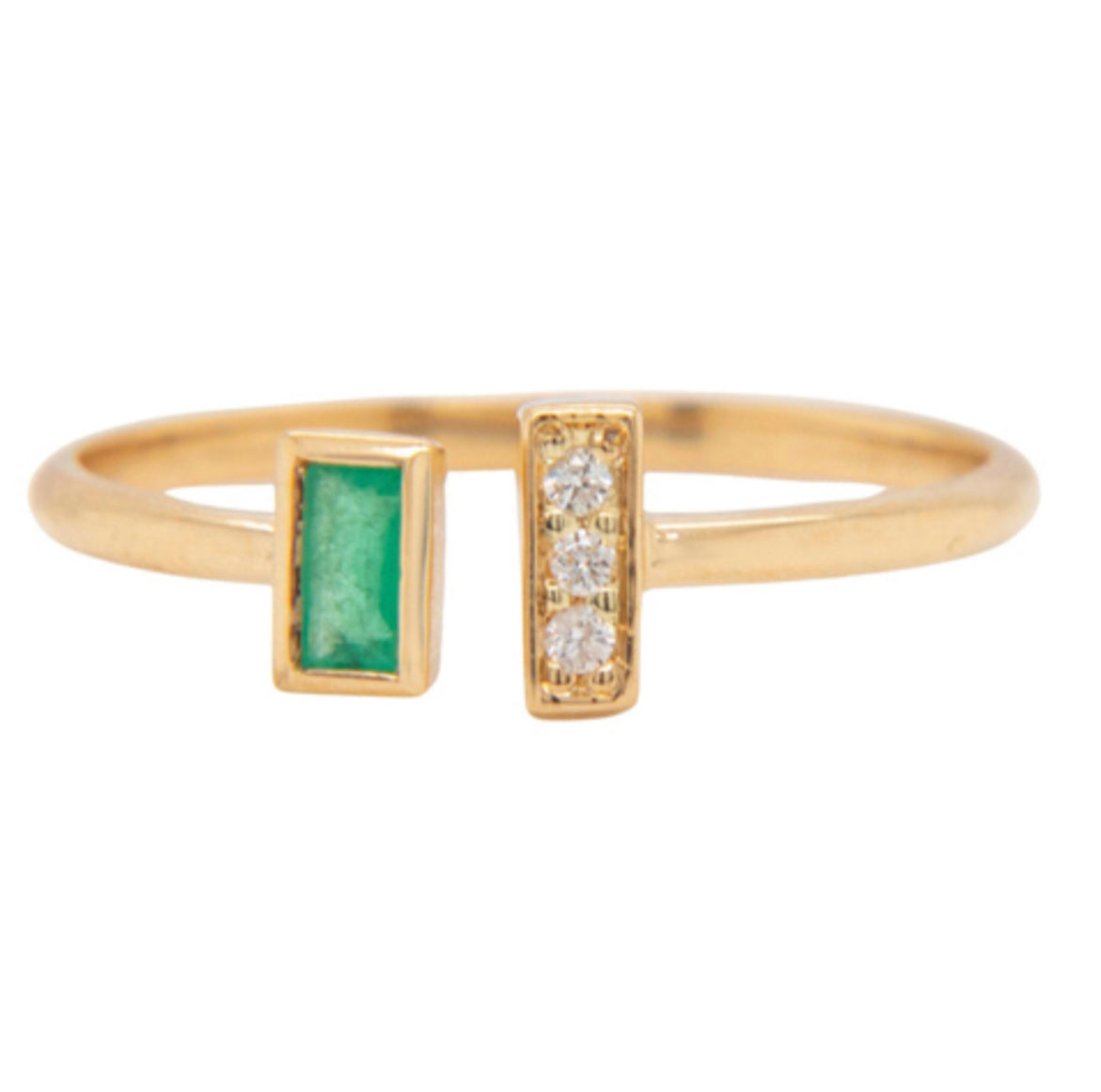 18K GENUINE EMERALD + DIAMOND Ring