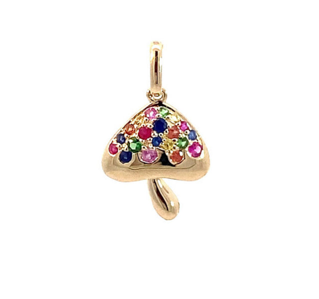 11 X 19 Mm Multi Gem Mushroom Rainbow Pendant Color sapphire 0.28Ct