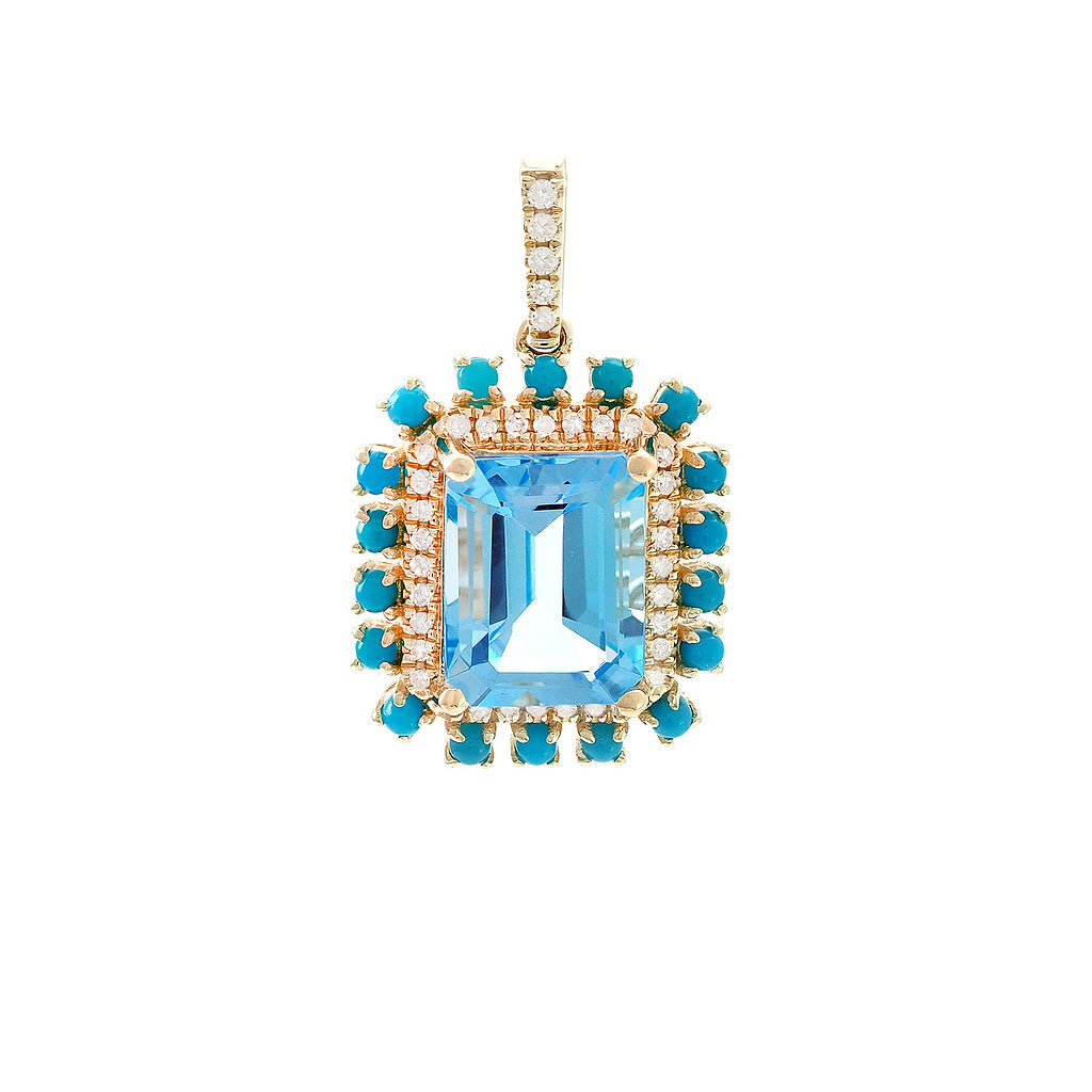 Blue Topaz , Turquesa And Diamond