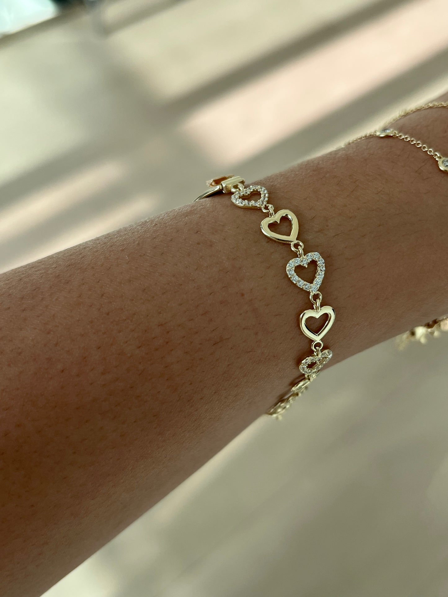 ID Bracelet + Corazones 14K