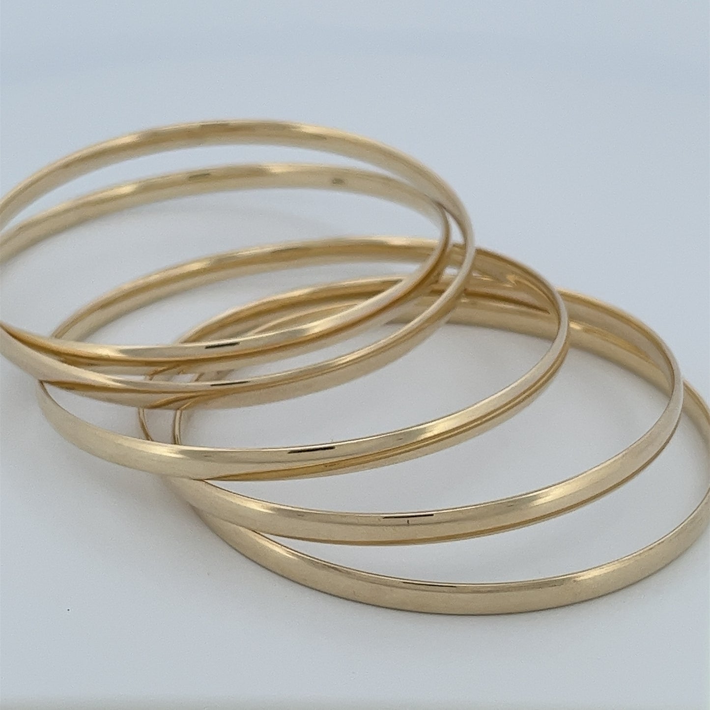 14k Plain Esclavas Bracelet (5 bangles)