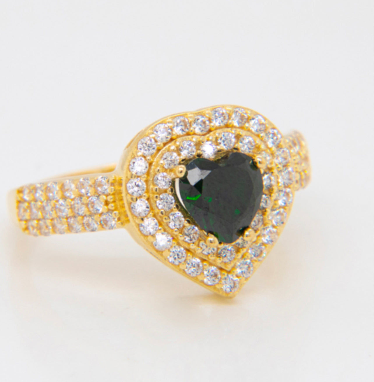 Green Stone Corazon Ring