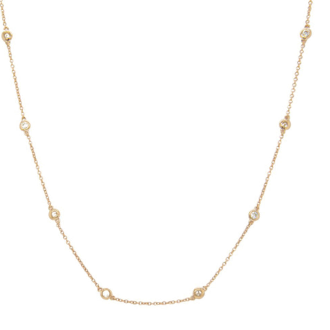 CZ Bezel Necklace 14K