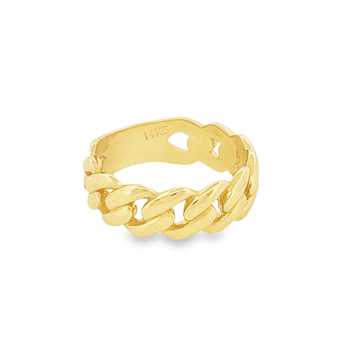 14K Solid Men Chain Ring