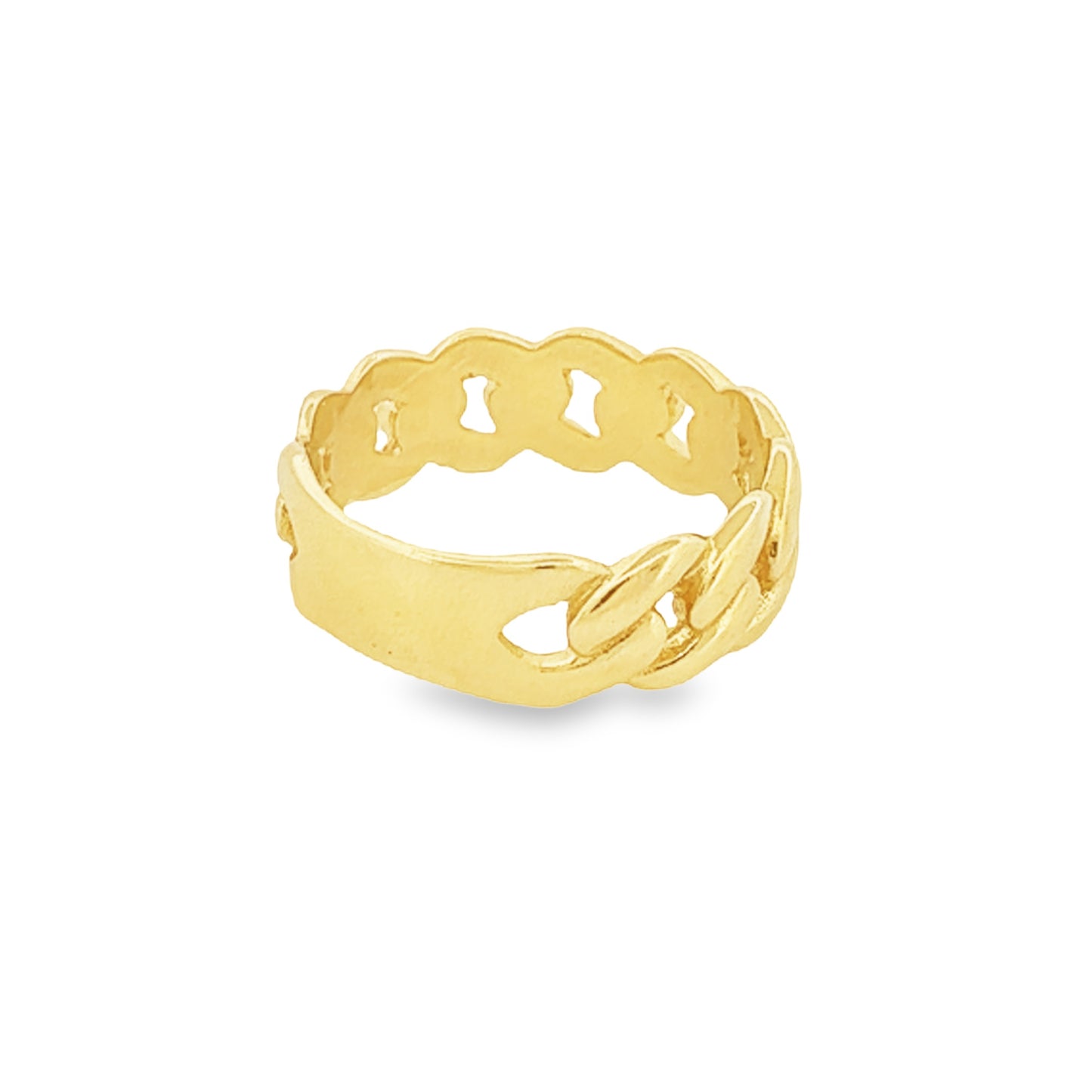 14K Solid Men Chain Ring