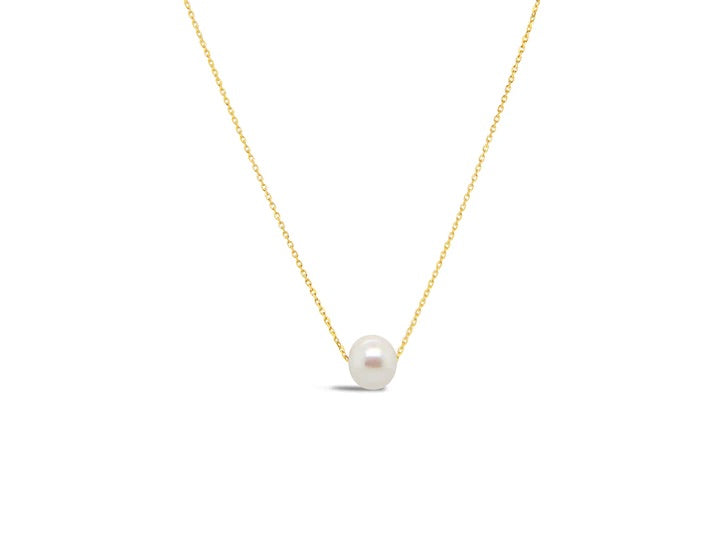 14K Synthetic Perla Necklace 8 mm Pearl