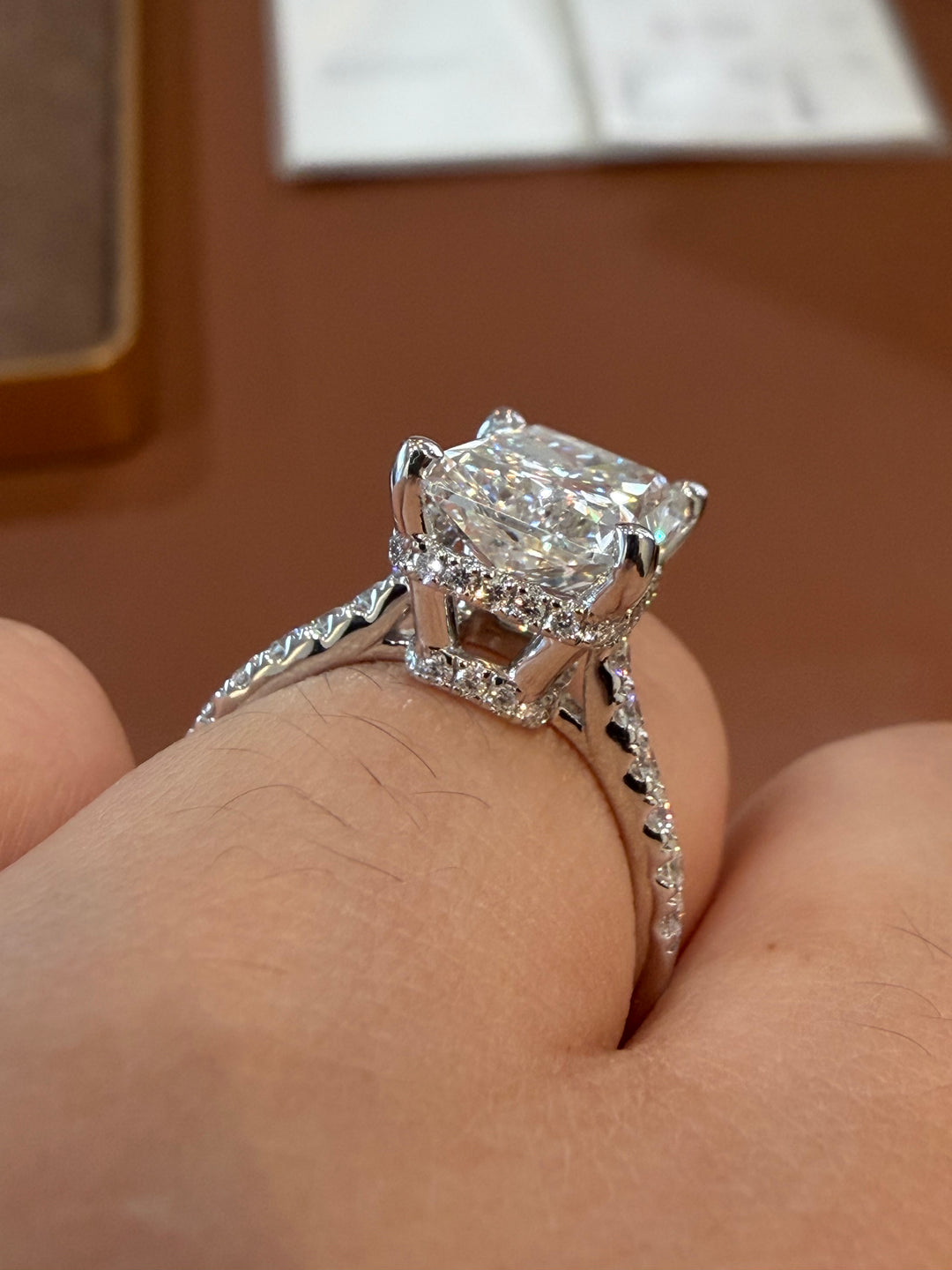 18K White Gold Radiant Cut Lab Diamond Ring