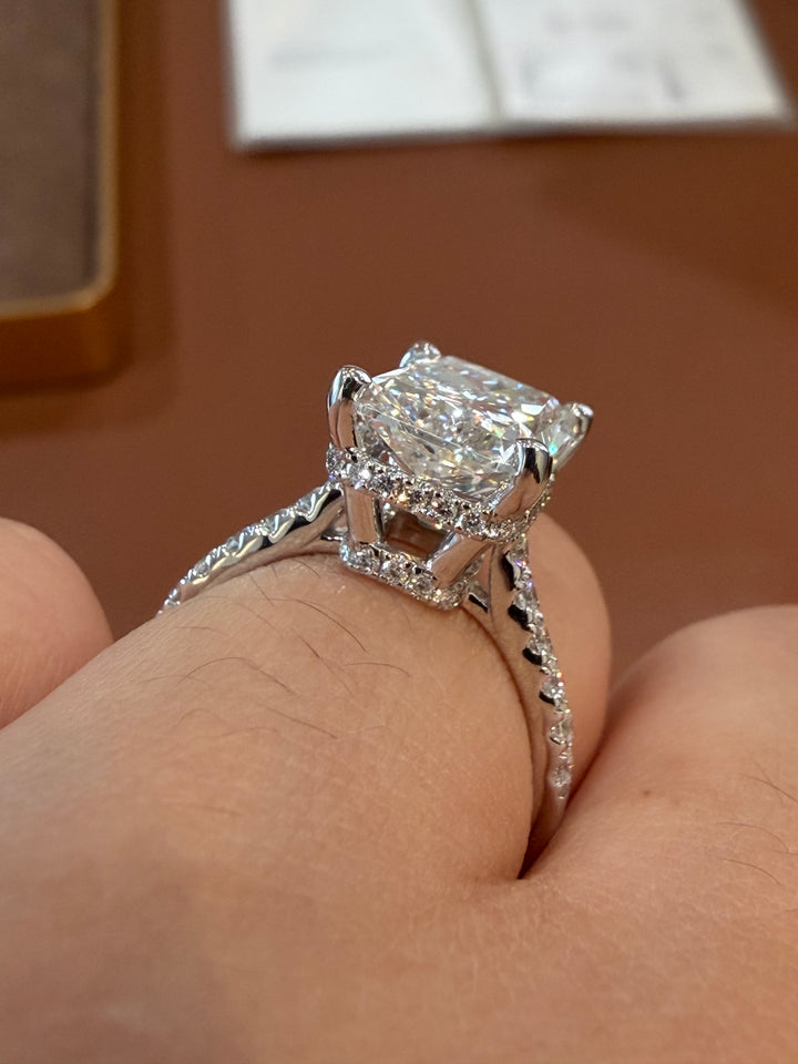 18K White Gold Radiant Cut Lab Diamond Ring