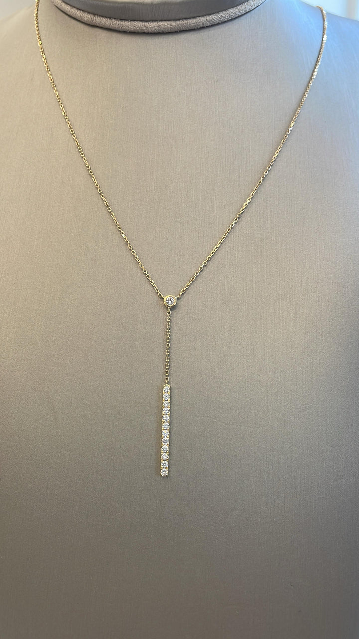 18K Diamond 0.35ct Necklace In 18KT Yellow Gold Lariat