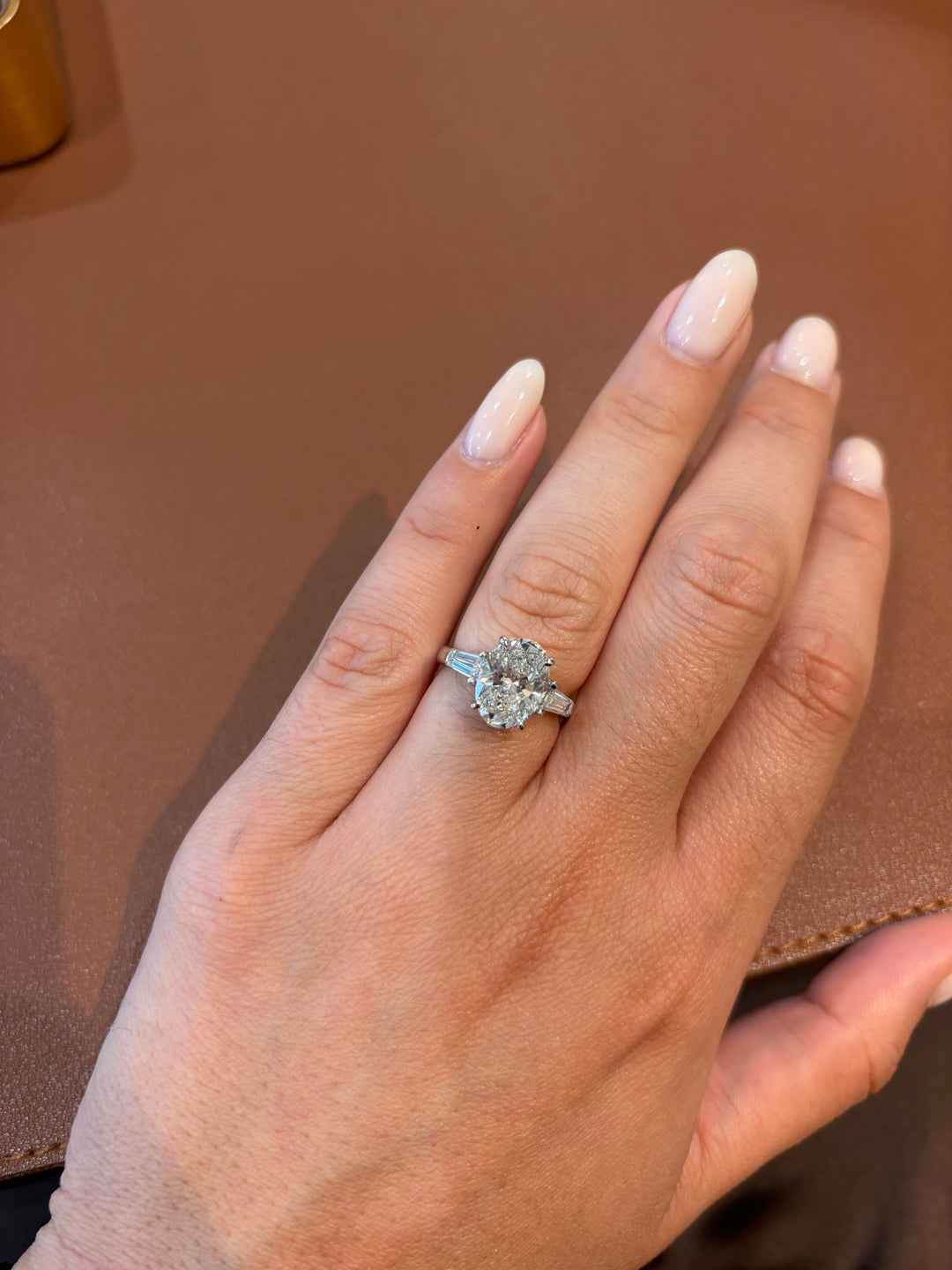 14K White Gold Oval Cut Lab Diamond Ring