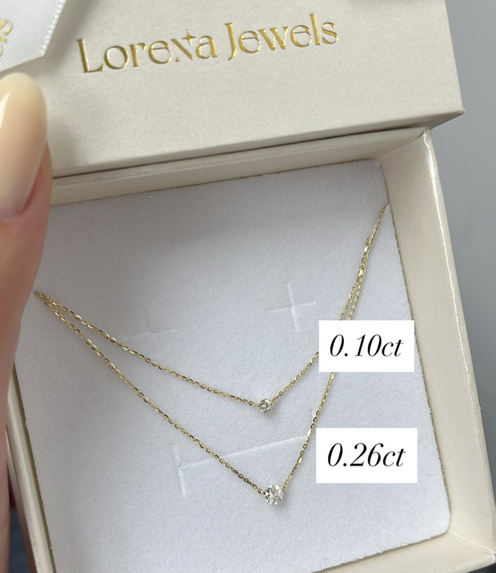 14K Yellow Gold (Punto de Luz ) Diamond Necklace