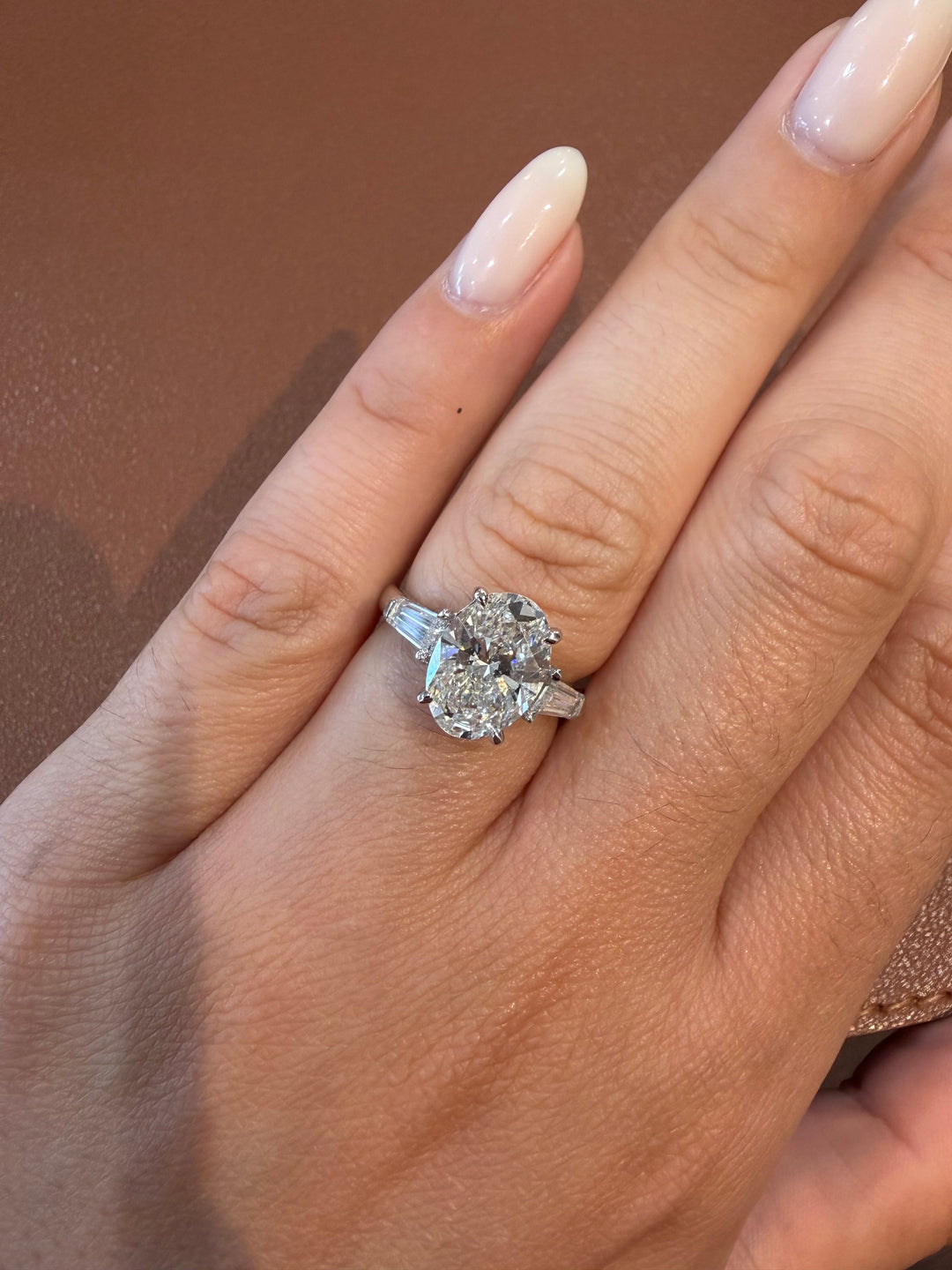 14K White Gold Oval Cut Lab Diamond Ring
