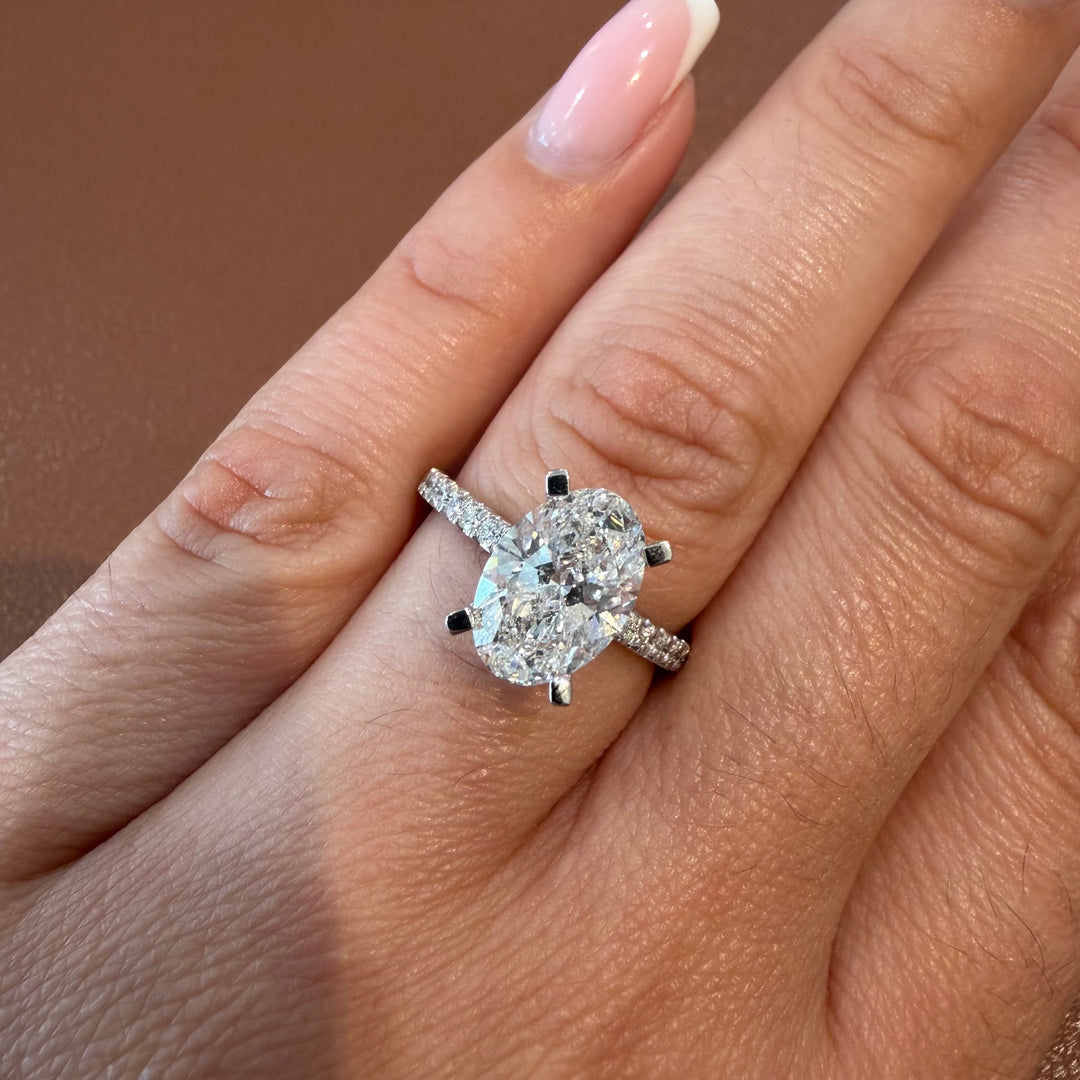 14K White Gold Lab Diamond Oval Cut Ring