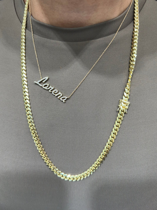 14K SOLID GOLD 6mm 24” Cuban link chain