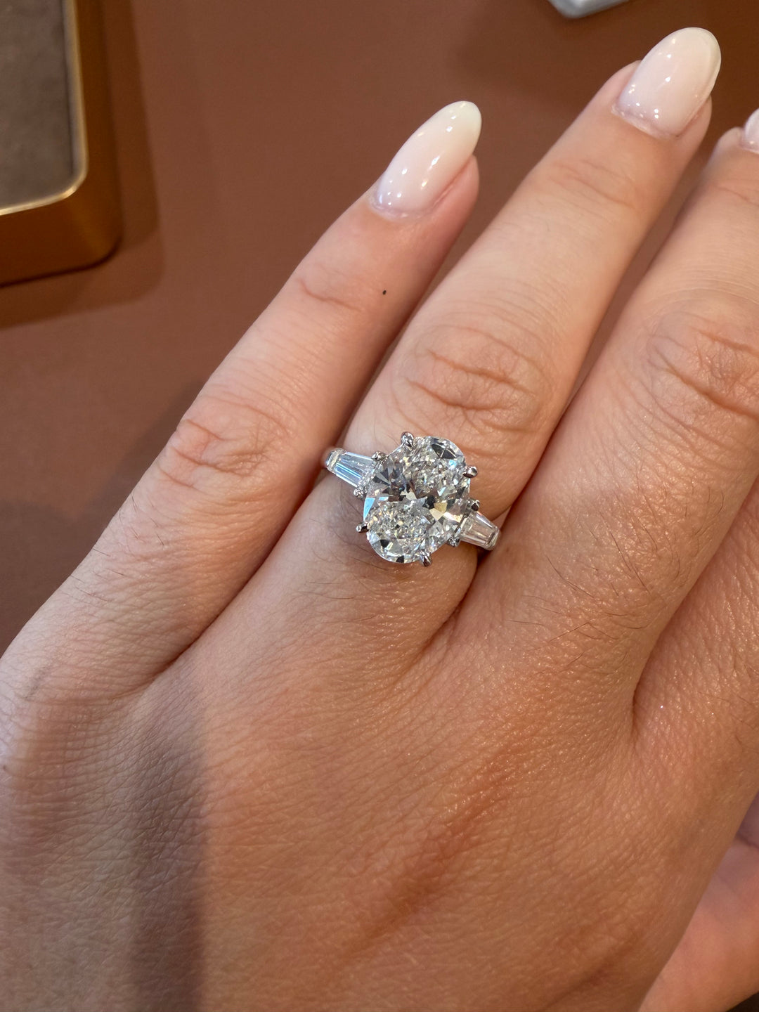 14K White Gold Oval Cut Lab Diamond Ring