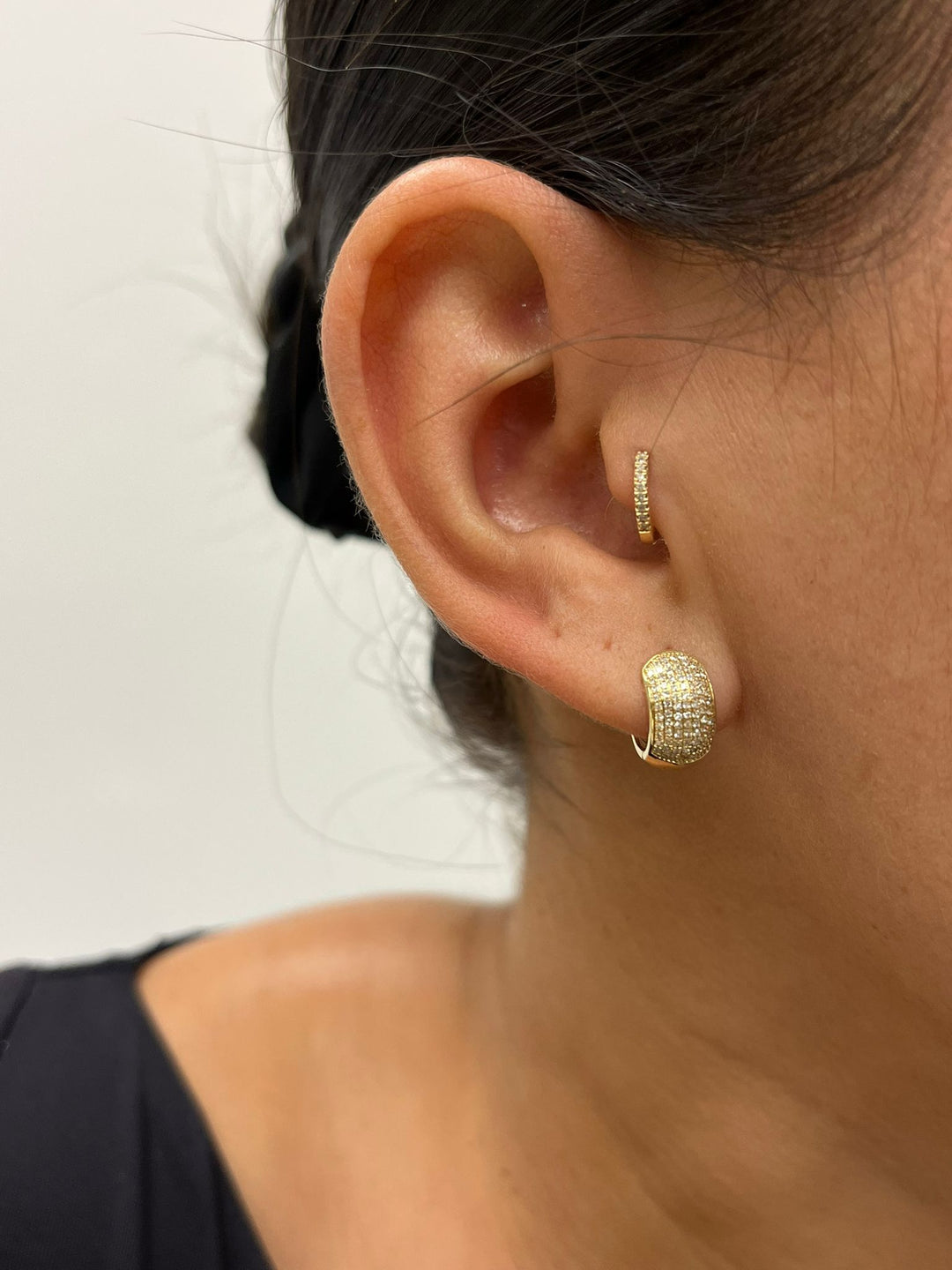 14K Gold  0.36 ct diamond Hoops