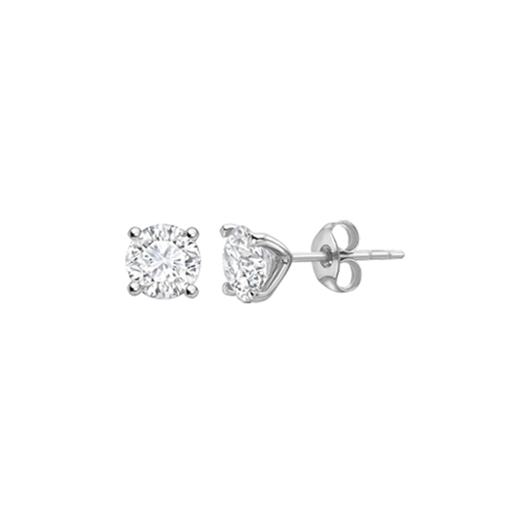18K Yellow Gold Diamond Studs Earrings