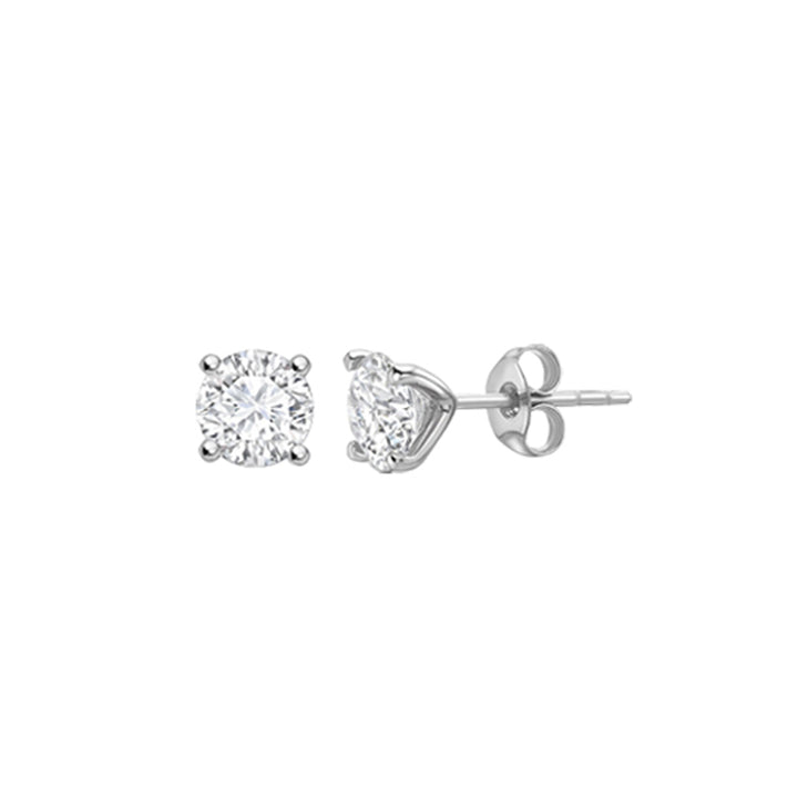 18K Yellow Gold Diamond Studs Earrings