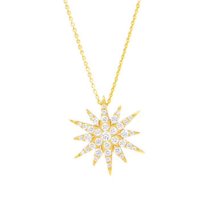 14K Starburst Diamond 0.55 ct Necklace