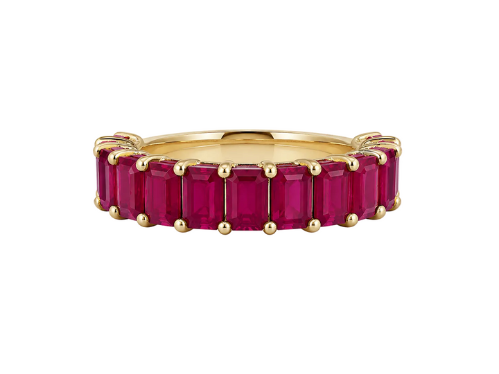 14K Yellow Gold Ruby Band Ring