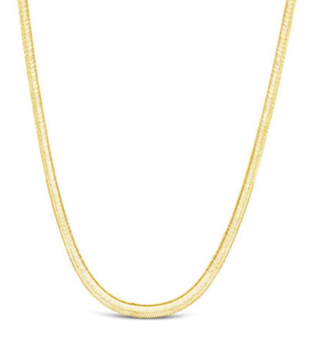 2mm 14K Gold Herringbone snake Necklace Chain