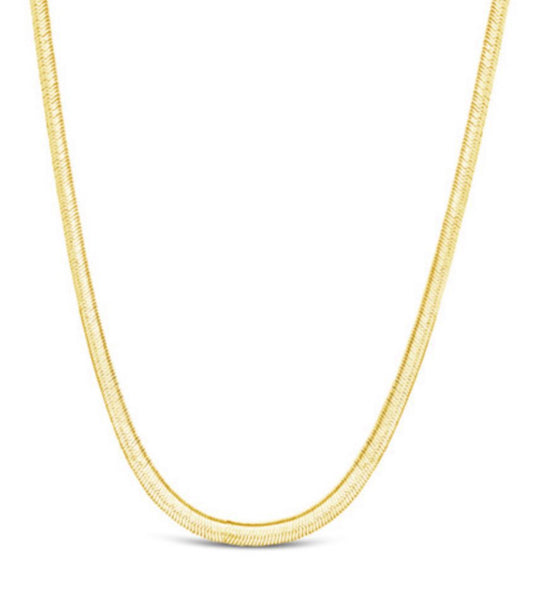 Annie 2mm 14K Gold Harringbone snake Necklace Chain