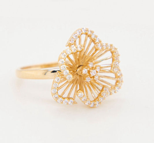 Flower CZ Ring