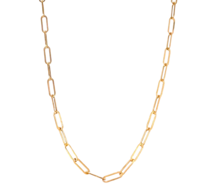 14KT 3.5 MM YELLOW GOLD PAPER CLIP NECKLACE