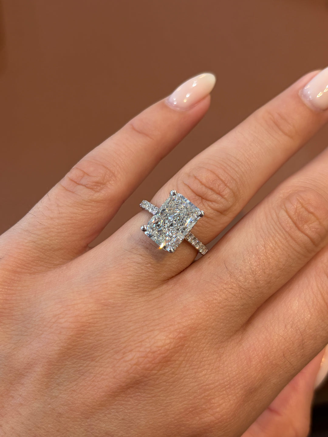18K White Gold Radiant Cut Lab Diamond Ring