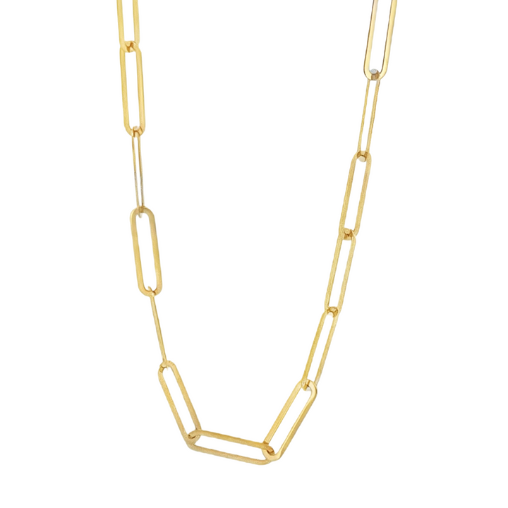 14K Yellow gold 4mm Paper Clip Necklace