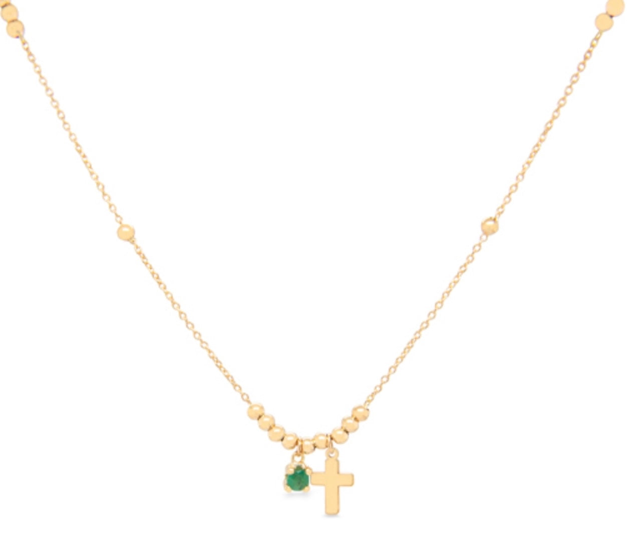 Emerald + 18k Gold Necklace
