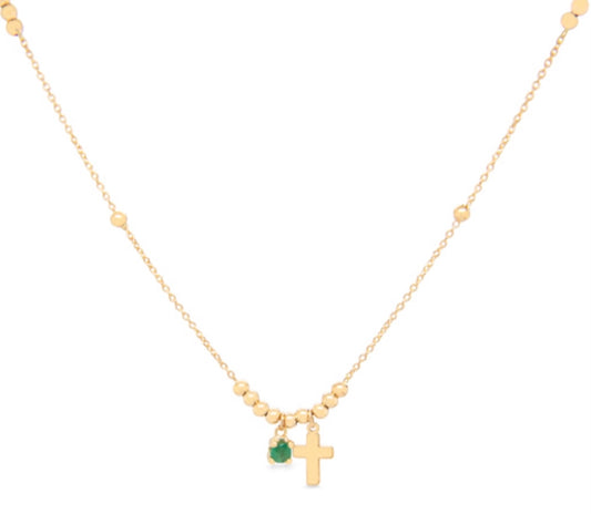 Emerald + 18k Gold Necklace